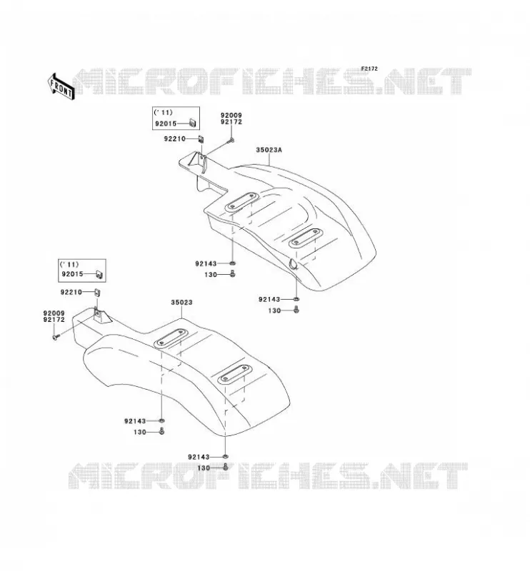 REAR FENDER Kawasaki SSV 400 2013 MULE 600  KAF400BDF