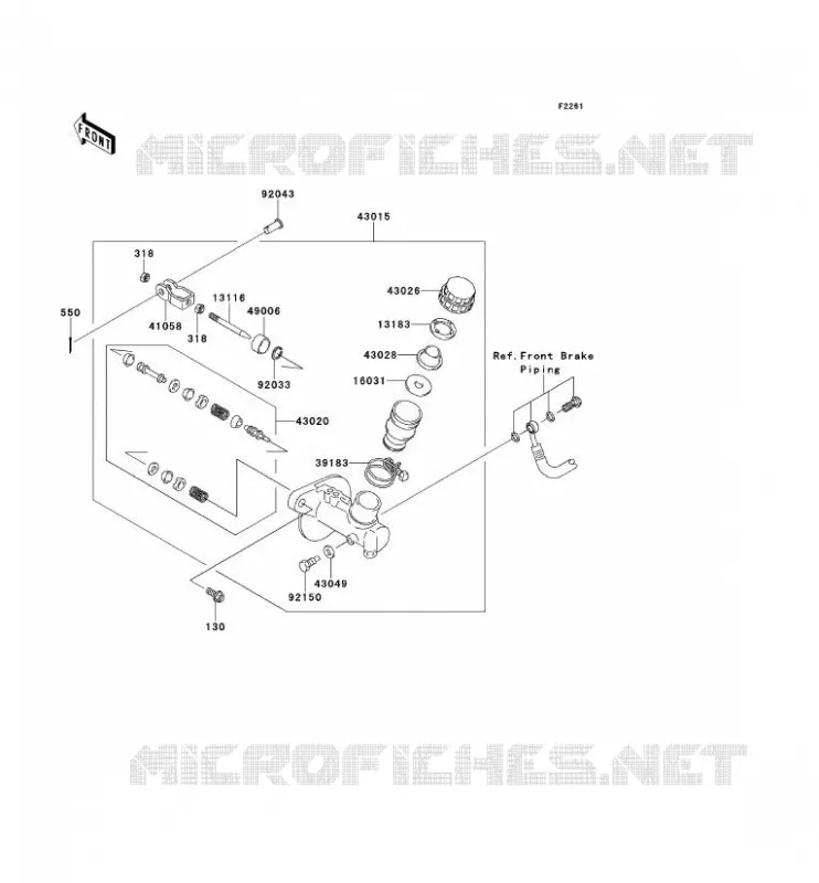 MASTER CYLINDER Kawasaki SSV 400 2014 MULE 600  KAF400BEF