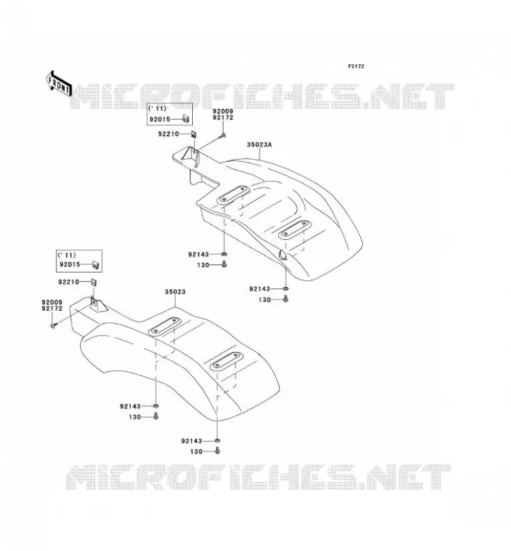 REAR FENDER Kawasaki SSV 400 2014 MULE 600  KAF400BEF