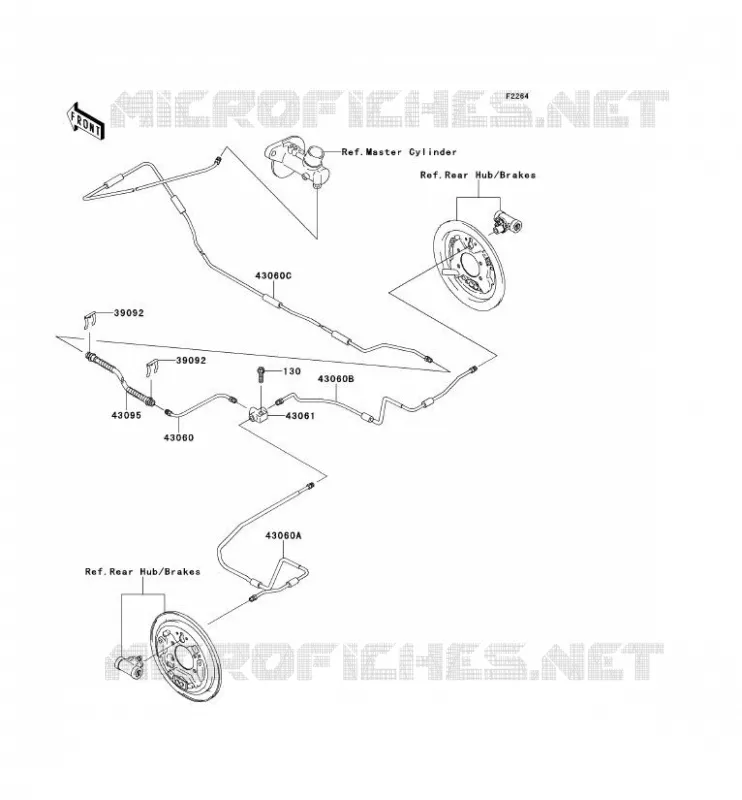 REAR BRAKE PIPE Kawasaki SSV 400 2015 MULE 600  KAF400BFF