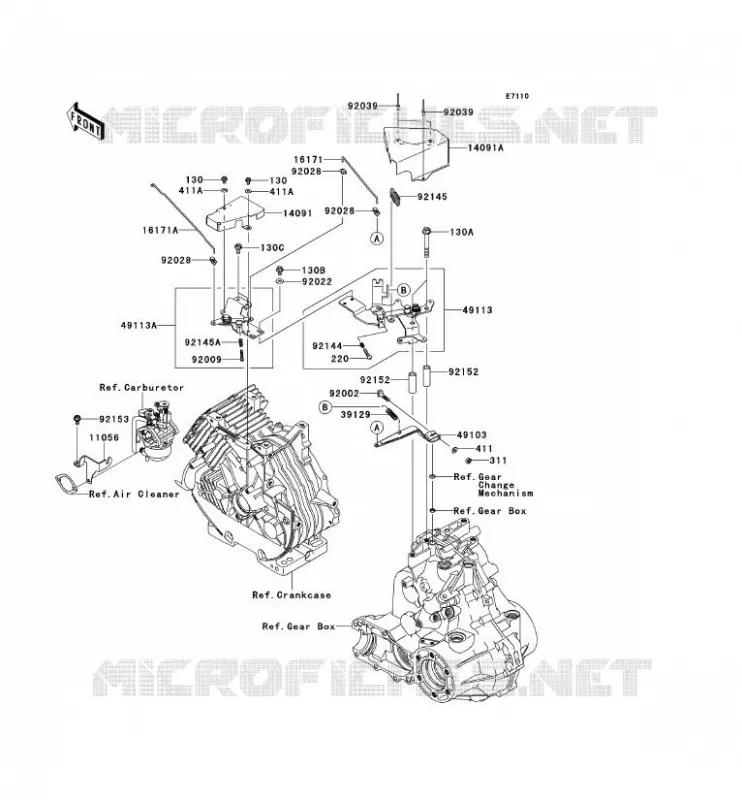 CONTROL Kawasaki SSV 400 2015 MULE 600  KAF400BFF