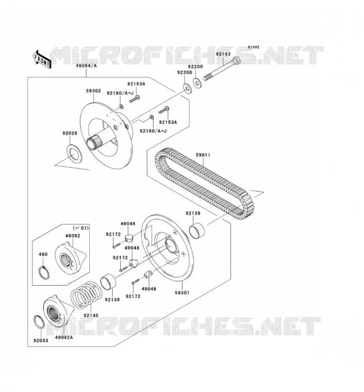 DRIVE CONVERTER - BELT Kawasaki SSV 400 2006 MULE 610 4X4  KAF400C6F