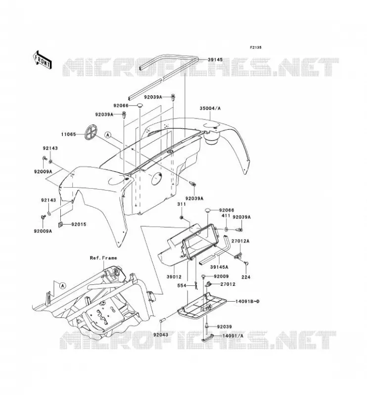FRONT BOX Kawasaki SSV 400 2007 MULE 610 4X4  KAF400C7F