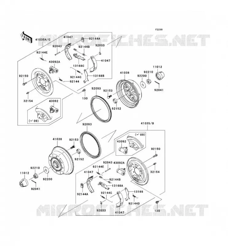 FRONT HUB - BRAKE Kawasaki SSV 400 2007 MULE 610 4X4  KAF400C7F