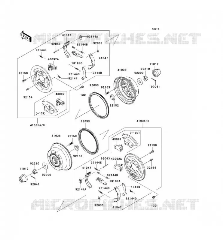 REAR HUB - BRAKE Kawasaki SSV 400 2007 MULE 610 4X4  KAF400C7F