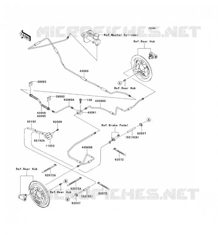 REAR BRAKE PIPE Kawasaki SSV 400 2008 MULE 610 4X4  KAF400C8F
