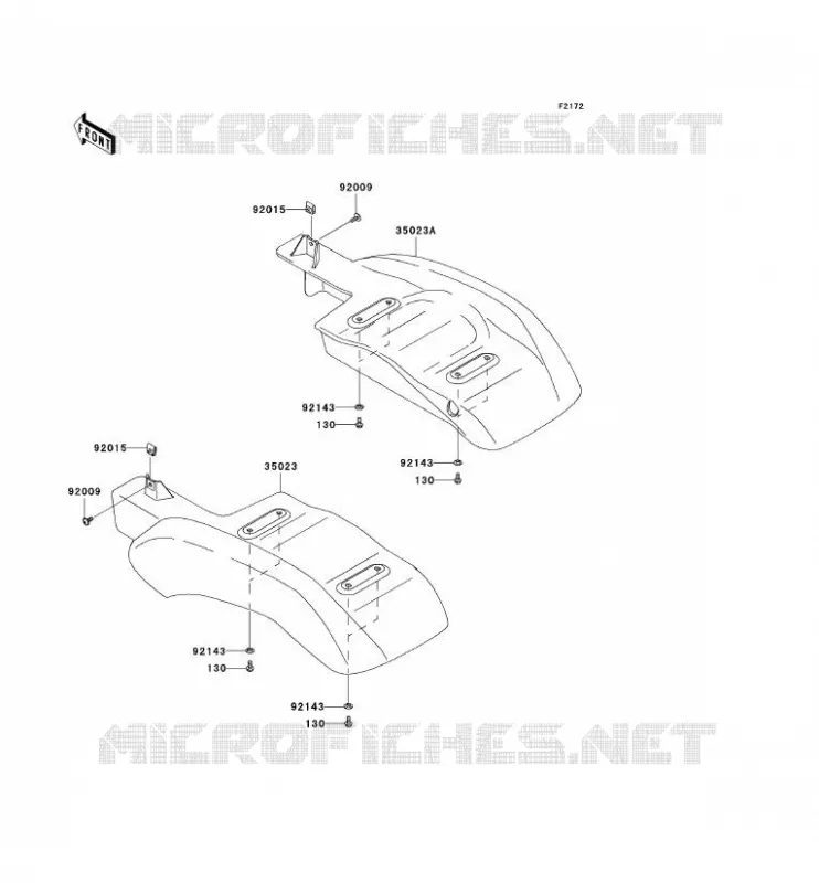 REAR FENDER Kawasaki SSV 400 2008 MULE 610 4X4  KAF400C8F