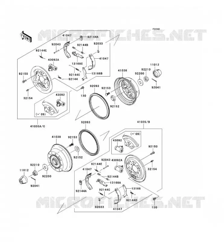 REAR HUB - BRAKE Kawasaki SSV 400 2009 MULE 610 4X4  KAF400C9F