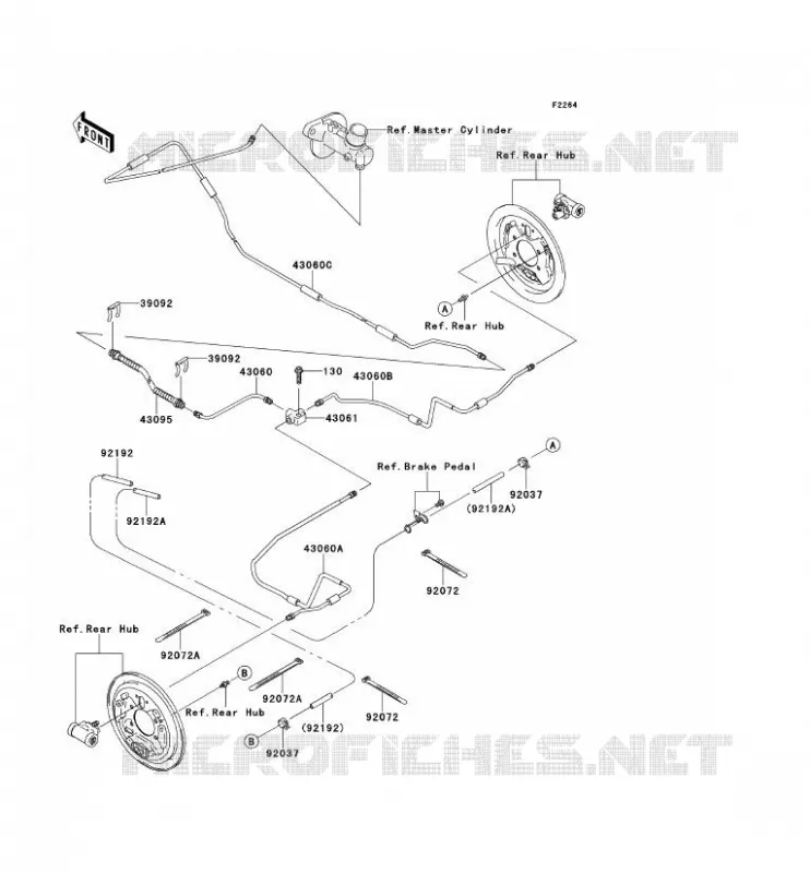 REAR BRAKE PIPE Kawasaki SSV 400 2010 MULE 610 4X4 XC  KAF400DAF
