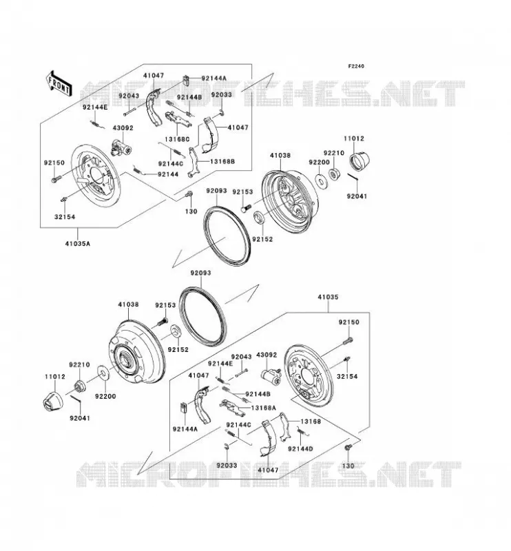 REAR HUB - BRAKE Kawasaki SSV 400 2012 MULE 610 4X4 XC  KAF400DCF