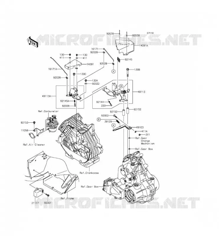 CONTROL Kawasaki SSV 400 2015 MULE 610 4X4 XC  KAF400DFF