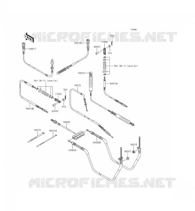 CABLES Kawasaki SSV 400 2014 MULE 610 4X4 XC  KAF400EEF