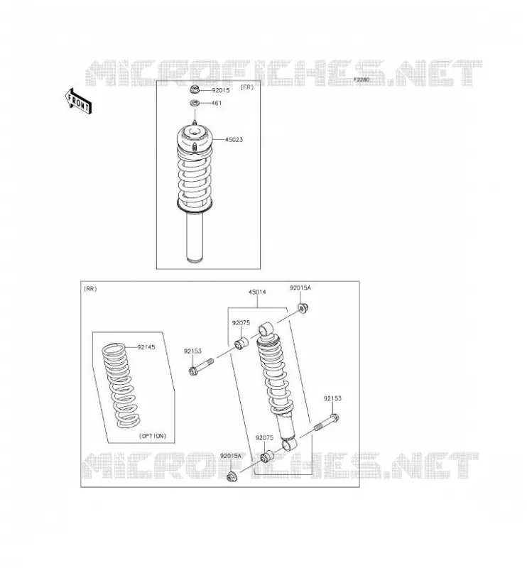 SUSPENSION - SHOCK ABSORBER Kawasaki SSV 400 2015 MULE 610 4X4 XC  KAF400EFF