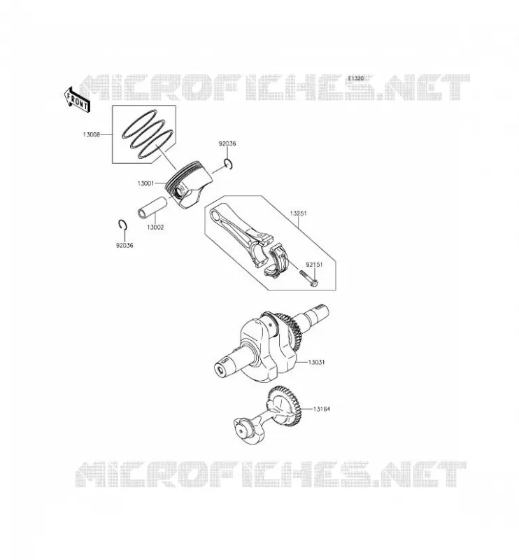 CRANKSHAFT - PISTON Kawasaki SSV 400 2015 MULE 610 4X4 XC  KAF400FFF