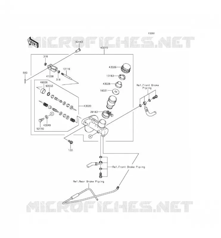 MASTER CYLINDER Kawasaki SSV 400 2016 MULE 610 4X4  KAF400GGF