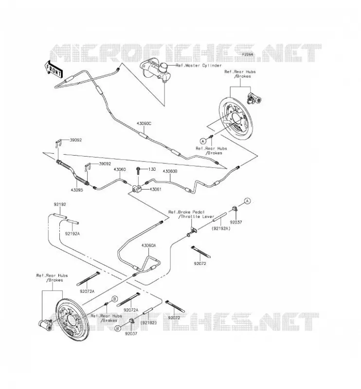 REAR BRAKE PIPE Kawasaki SSV 400 2016 MULE 610 4X4  KAF400GGF