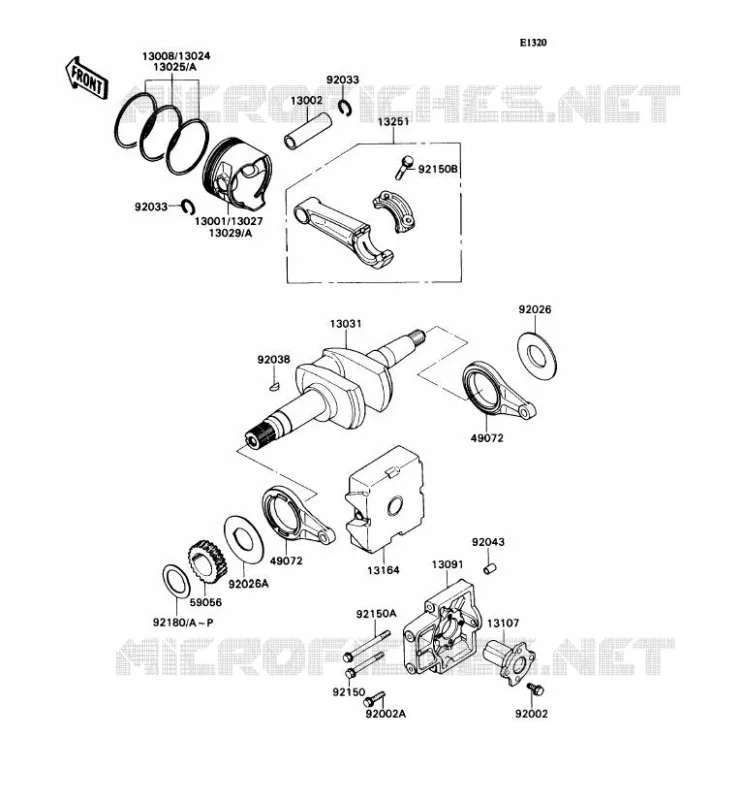 CRANKSHAFT - PISTON Kawasaki SSV 540 no_year MULE 2010  KAF540-C1