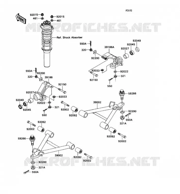 FRONT SUSPENSION - SHOCK ABSORBER Kawasaki SSV 540 no_year MULE 2010  KAF540-C1
