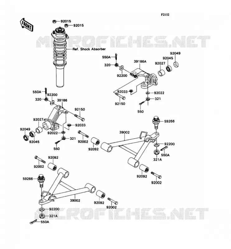 FRONT SUSPENSION - SHOCK ABSORBER Kawasaki SSV 540 no_year MULE 2020  KAF540-D1