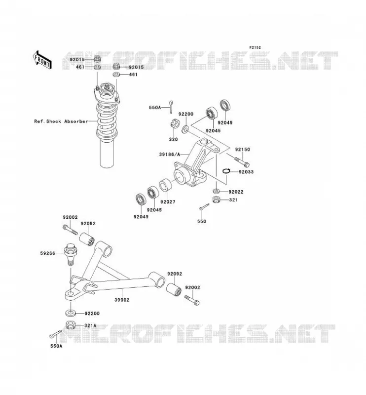 FRONT SUSPENSION - SHOCK ABSORBER Kawasaki SSV 620 no_year MULE 2510  KAF620-A1