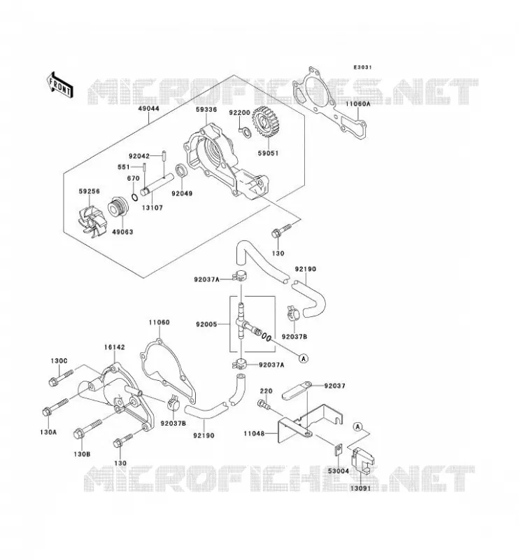WATER PUMP Kawasaki SSV 620 no_year MULE 2510  KAF620-A1