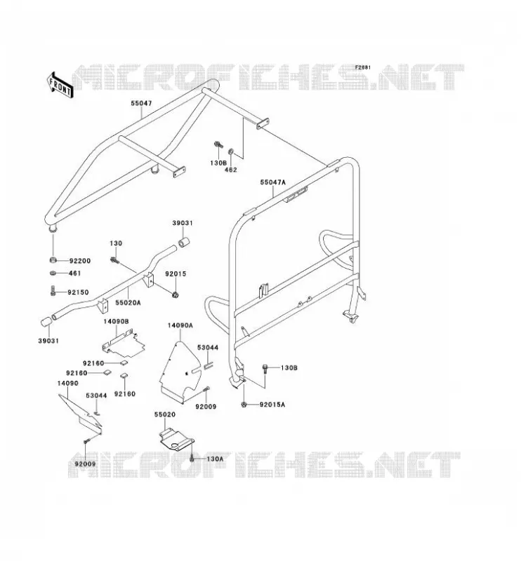 PROTECTION - CHASSIS CAB Kawasaki SSV 620 no_year MULE 2510  KAF620-A4