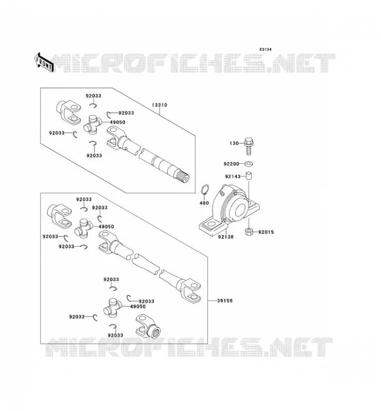 DRIVE SHAFT(H&Eacute;LICE) Kawasaki SSV 620 no_year MULE 2510  KAF620-A4