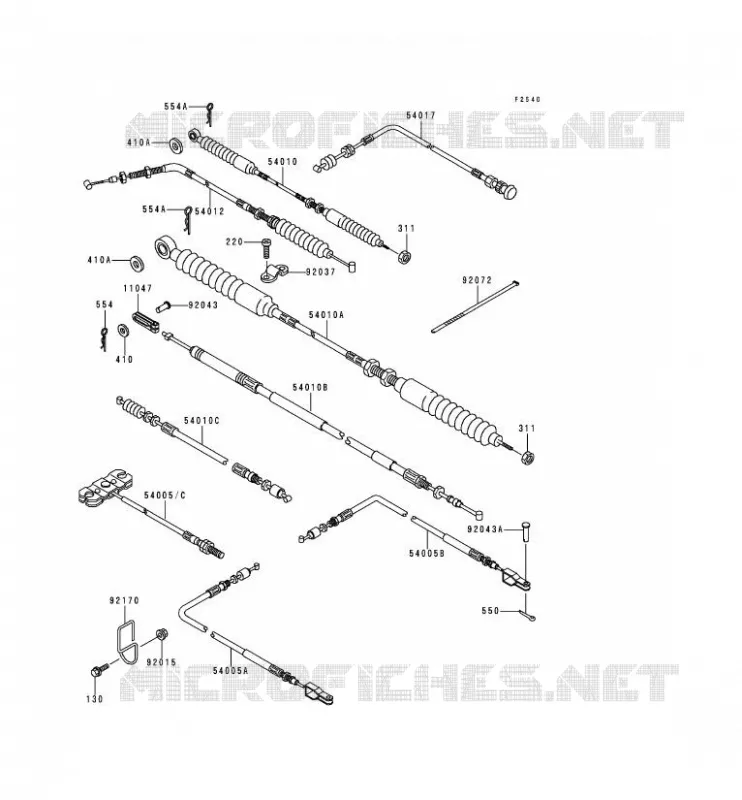 CABLES Kawasaki SSV 620 no_year MULE 2510  KAF620-A5