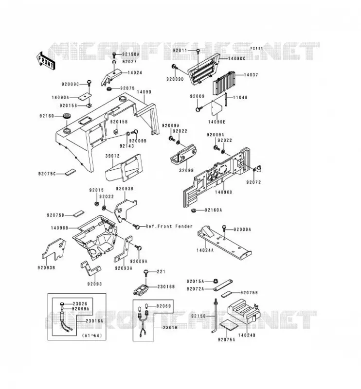 FRAME PARTS (COUVERTURE) Kawasaki SSV 620 no_year MULE 2510  KAF620-A5