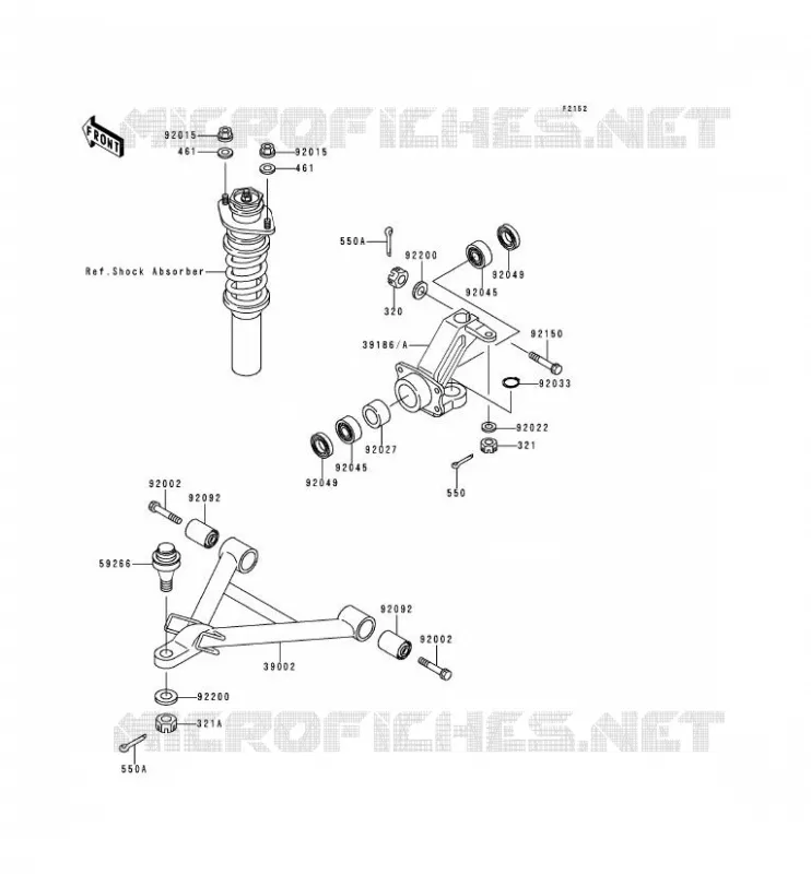 FRONT SUSPENSION - SHOCK ABSORBER Kawasaki SSV 620 no_year MULE 2510  KAF620-A5