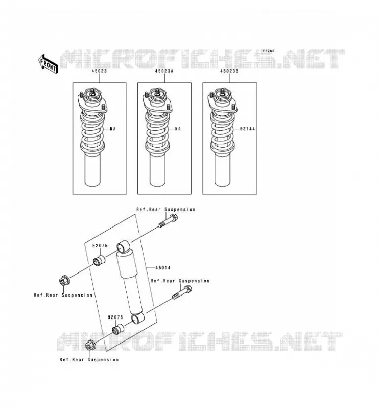 SUSPENSION - SHOCK ABSORBER Kawasaki SSV 620 no_year MULE 2510  KAF620-A5