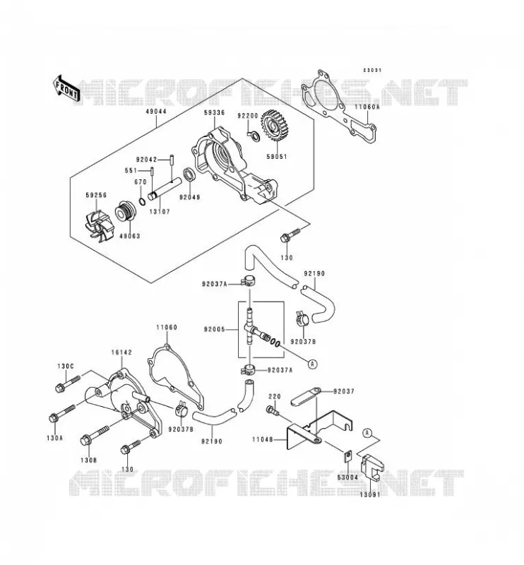 WATER PUMP Kawasaki SSV 620 no_year MULE 2510  KAF620-A5