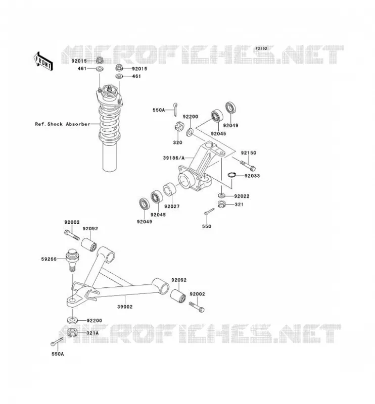 FRONT SUSPENSION - SHOCK ABSORBER Kawasaki SSV 620 no_year MULE 2510  KAF620-A5