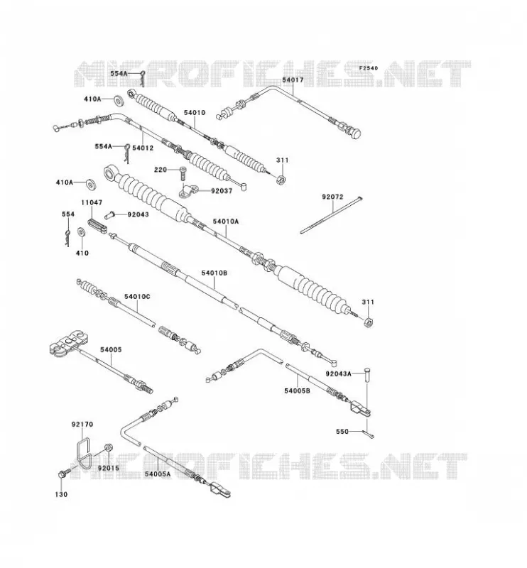 CABLES Kawasaki SSV 620 no_year MULE 2510  KAF620-A6