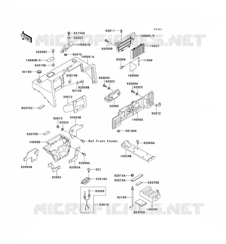 FRAME PARTS (COUVERTURE) Kawasaki SSV 620 no_year MULE 2510  KAF620-A6