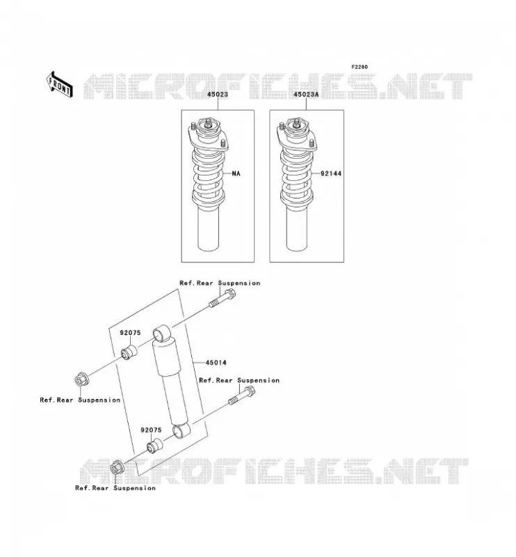 SUSPENSION - SHOCK ABSORBER Kawasaki SSV 620 no_year MULE 2510  KAF620-A6