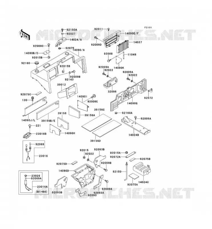 FRAME PARTS (COUVERTURE) Kawasaki SSV 620 no_year MULE 2520  KAF620-B2