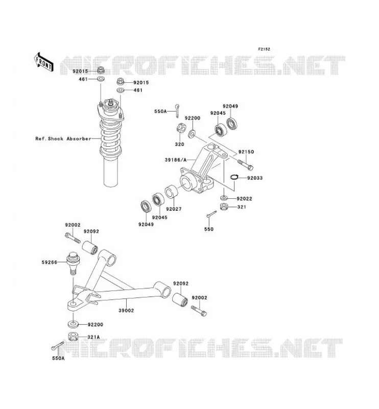 FRONT SUSPENSION - SHOCK ABSORBER Kawasaki SSV 620 no_year MULE 2520  KAF620-B3