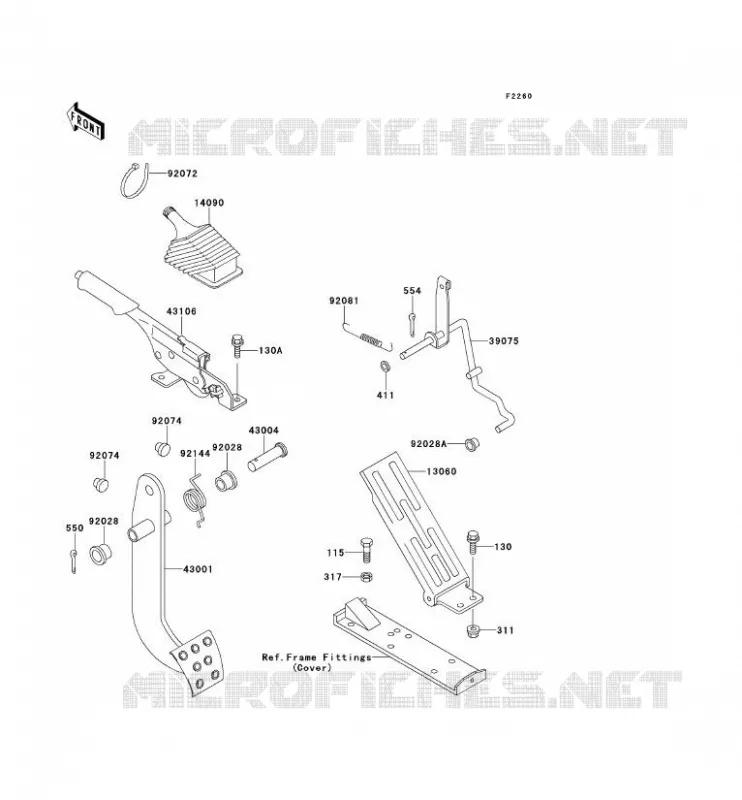 BRAKE PEDAL - THROTTLE LEVER Kawasaki SSV 620 no_year MULE 2520  KAF620-B6