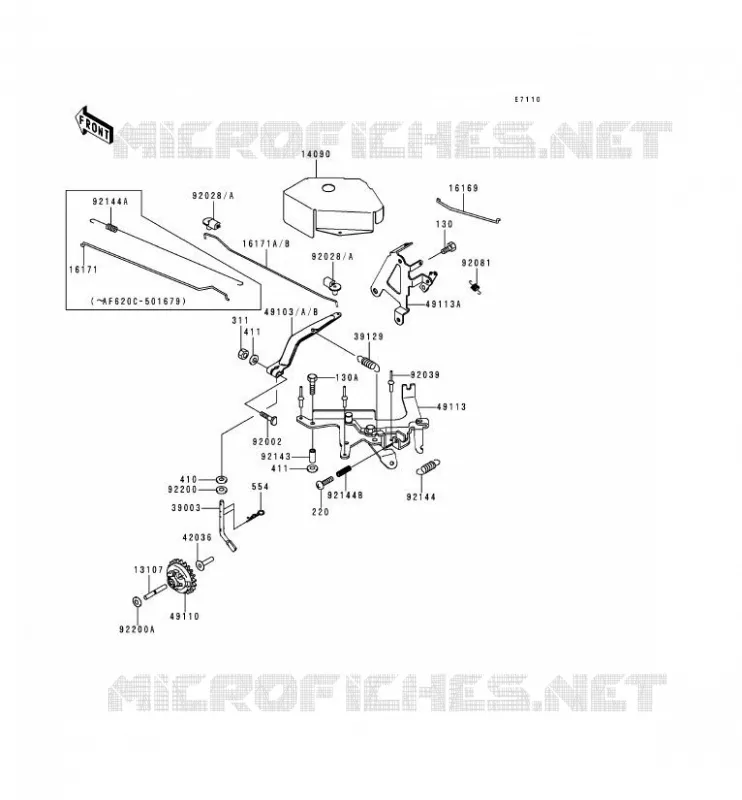 CONTROL Kawasaki SSV 620 1995 MULE 2500  KAF620-C1
