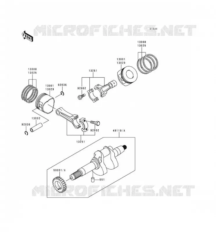 CRANKSHAFT - PISTON Kawasaki SSV 620 1995 MULE 2500  KAF620-C1
