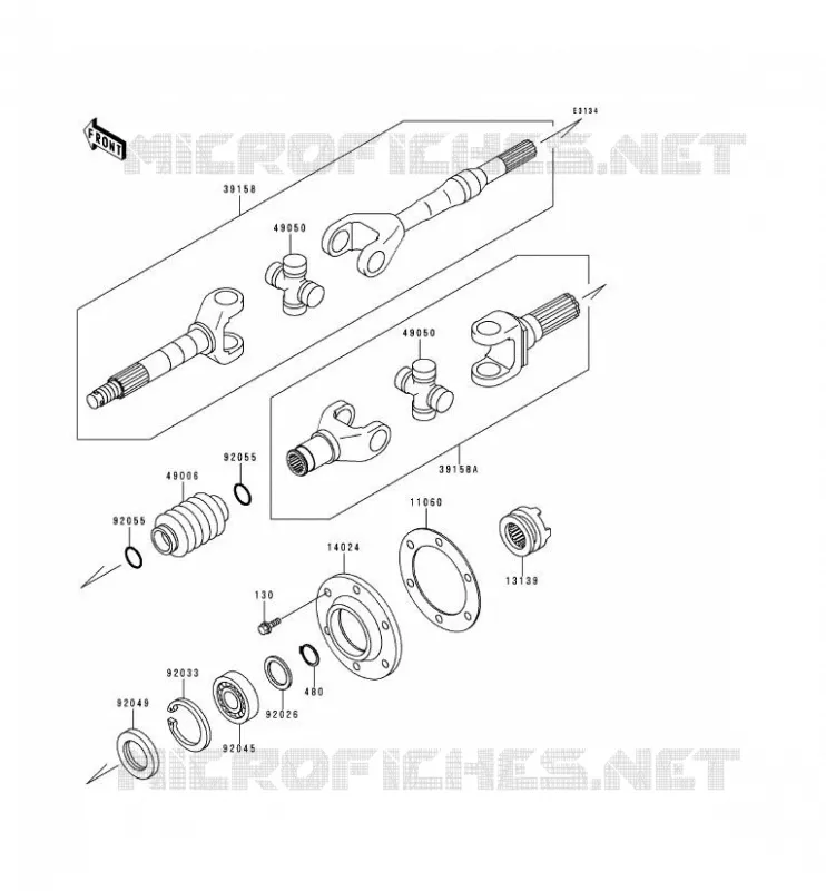 DRIVE SHAFT Kawasaki SSV 620 1995 MULE 2500  KAF620-C1