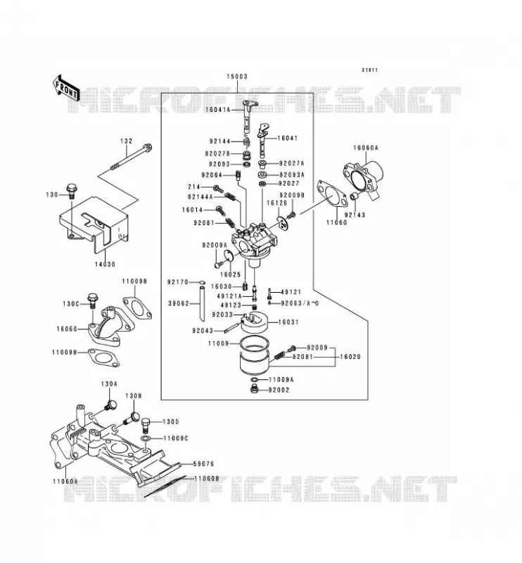 CARBURETOR(-AF620C-601042) Kawasaki SSV 620 1996 MULE 2500  KAF620-C2