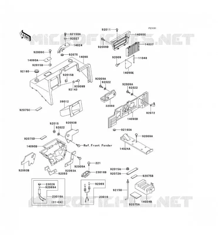 FRAME PARTS (COUVERTURE) Kawasaki SSV 620 no_year MULE 2500  KAF620-C2