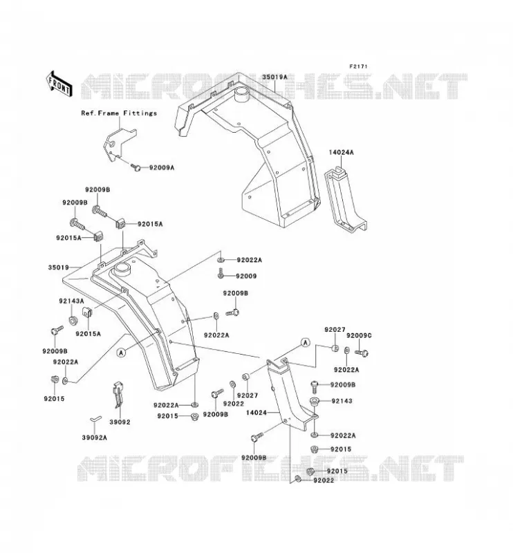 FRONT FENDER Kawasaki SSV 620 no_year MULE 2500  KAF620-C2
