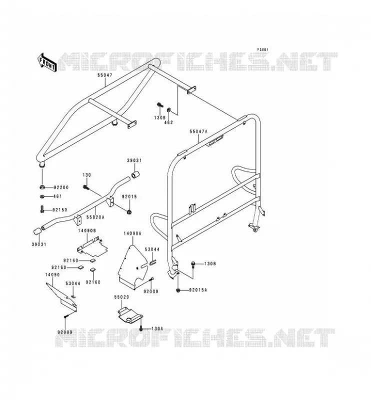 PROTECTION - CHASSIS CAB Kawasaki SSV 620 1997 MULE 2500  KAF620-C3