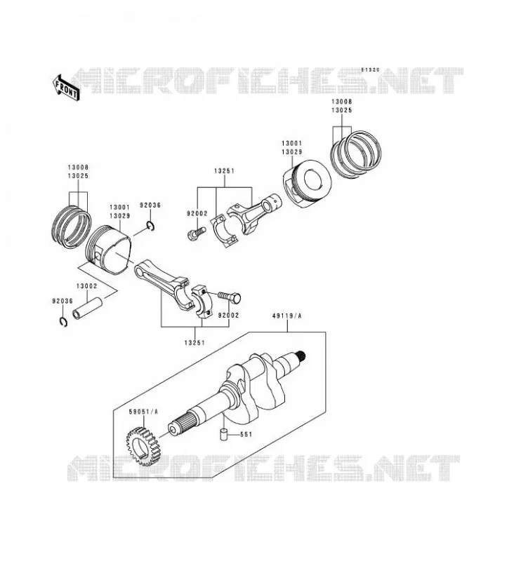 CRANKSHAFT - PISTON Kawasaki SSV 620 1998 MULE 2500  KAF620-C4