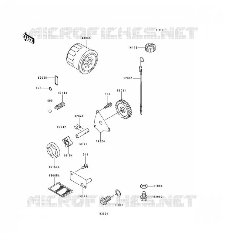 OIL PUMP Kawasaki SSV 620 1998 MULE 2500  KAF620-C4