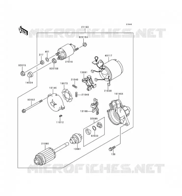 STARTER MOTOR Kawasaki SSV 620 1998 MULE 2500  KAF620-C4