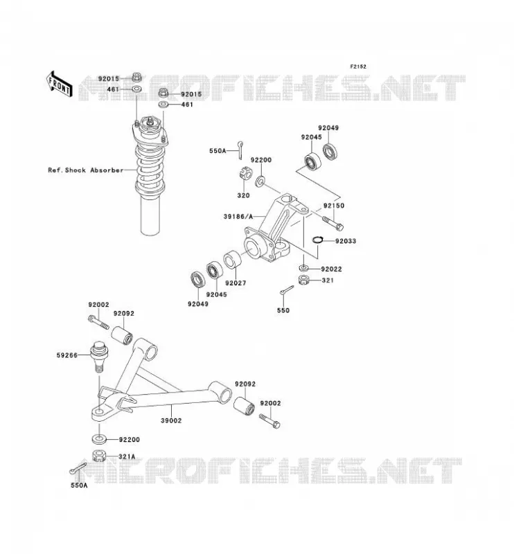FRONT SUSPENSION - SHOCK ABSORBER Kawasaki SSV 620 no_year MULE 2500  KAF620-C4